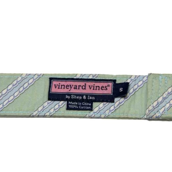 Vineyard Vines D-Ring Fabric Belt Green White Blue Women's Size Small - Picture 3 of 3
